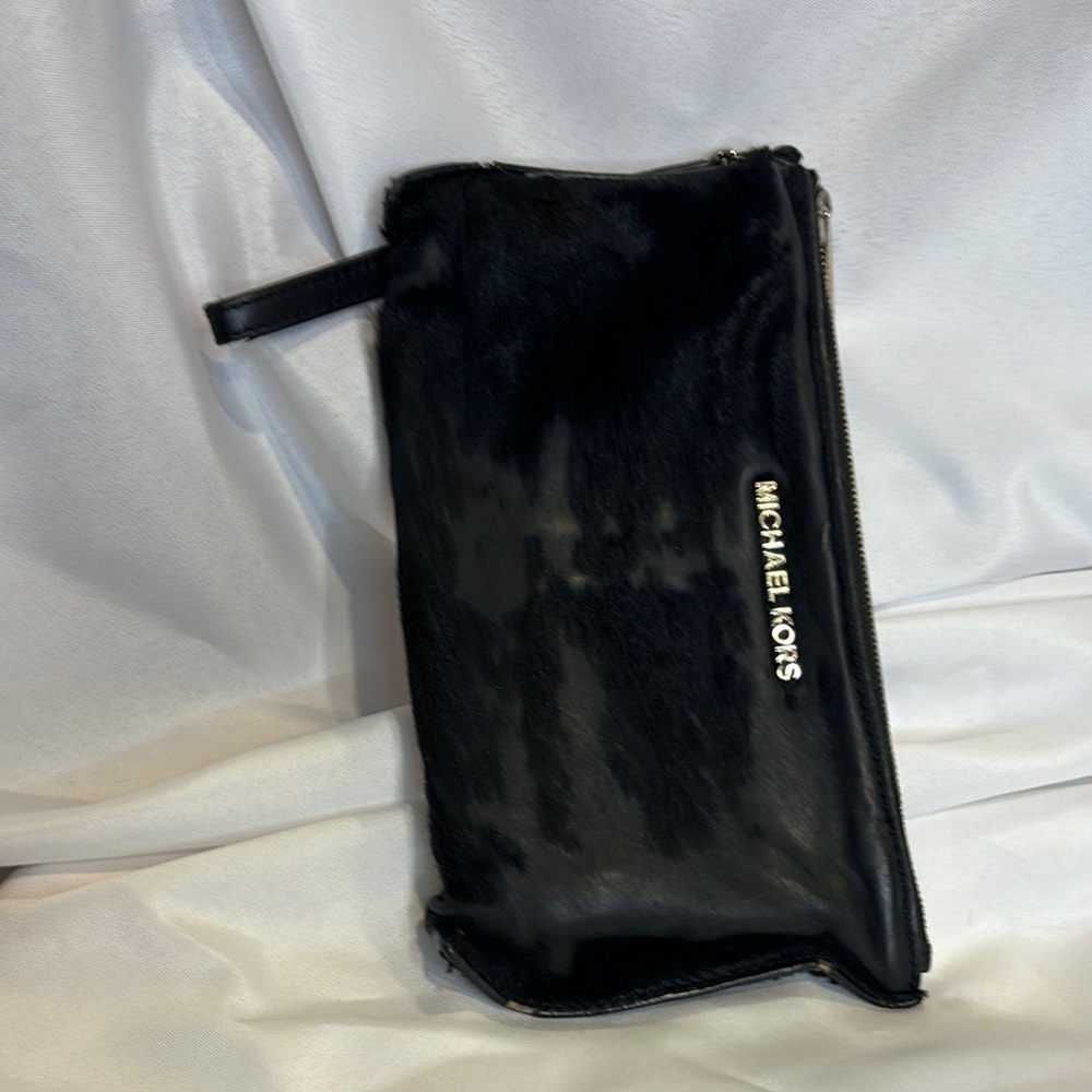 Michael Kors Black Clutch leather - faux fur